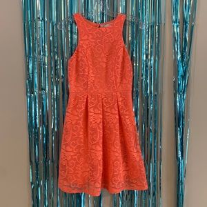 Coral Rose Fit n Flare princess mini Dress s